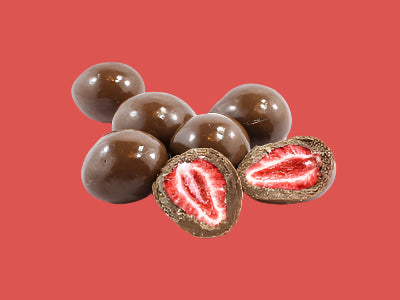Milk chocolate freeze dried strawberries