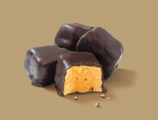 Dark choc coated honeycomb