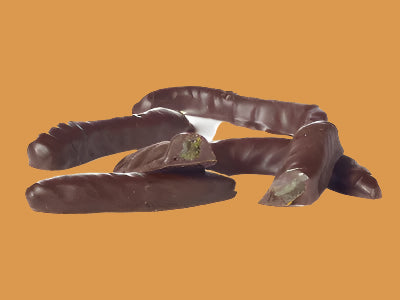 Dark chocolate coated orange peel