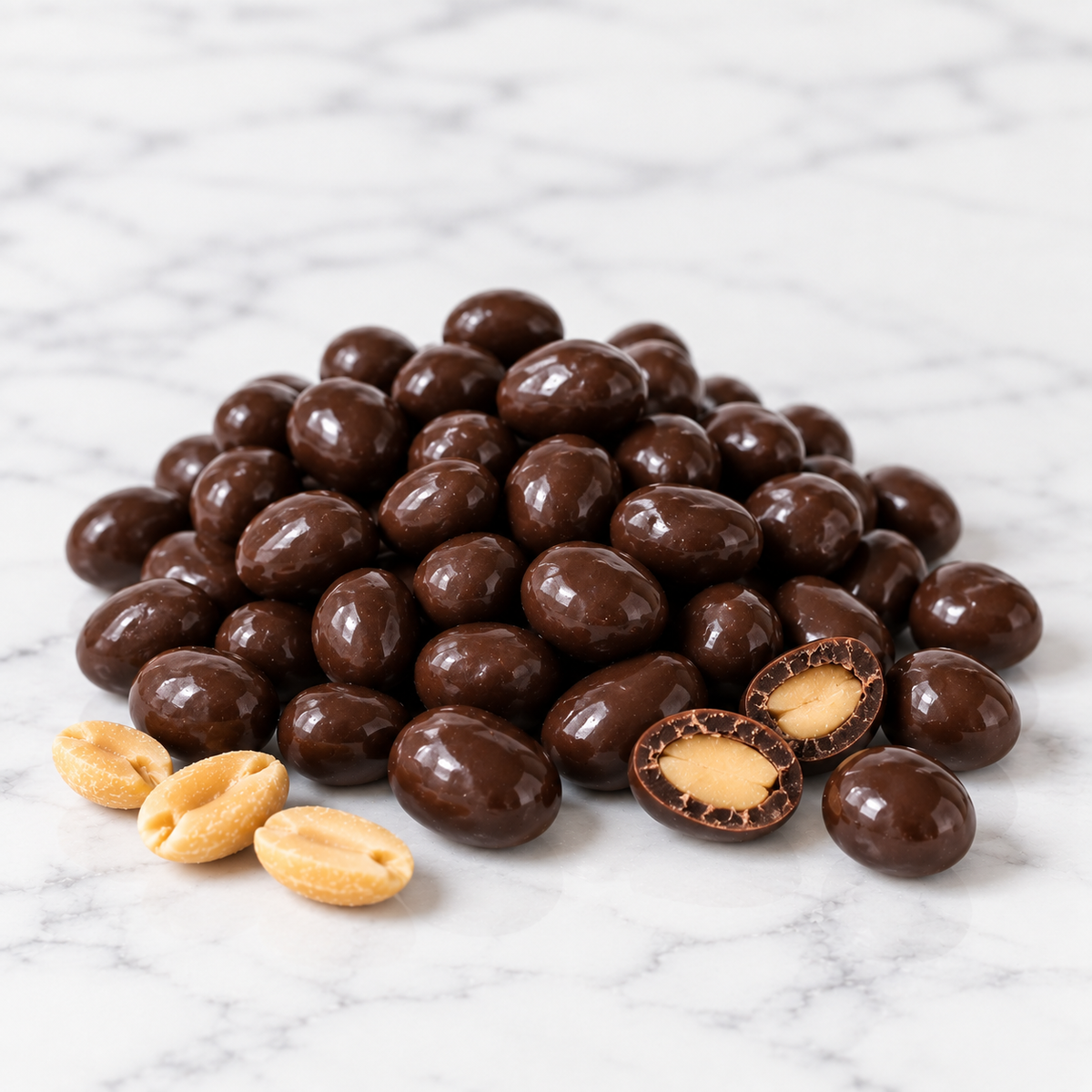 Dark chocolate peanuts