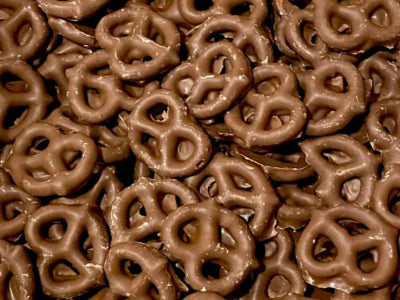 Choc coated pretzels